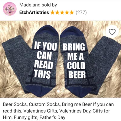 Bring me a cold beer cozy socks