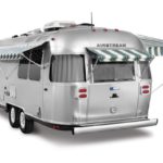 Rear view Airstream Tommy Bahama trailer